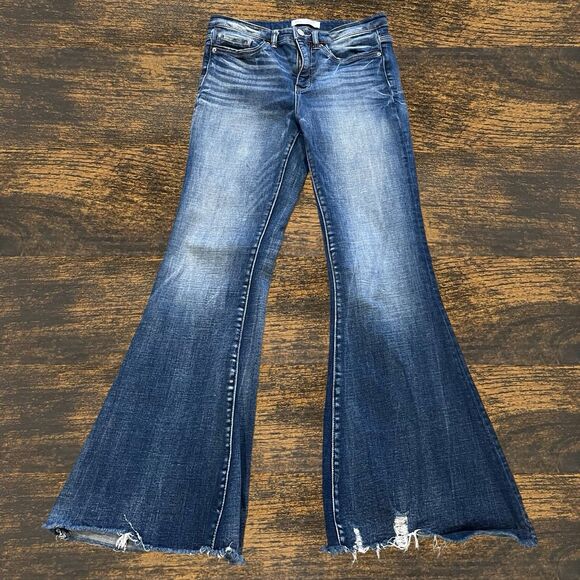 BKE Denim - BKE Jeans Womens 26x29.5 Parker Universal Fit High Rise Super Flare Distressed
